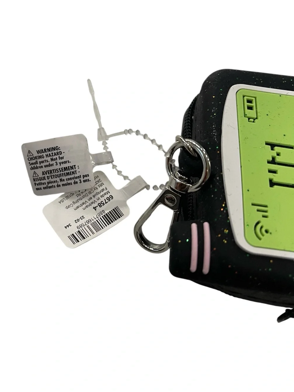 Novelty Black and Pink Phone Keychain Pouch - I'm Busy